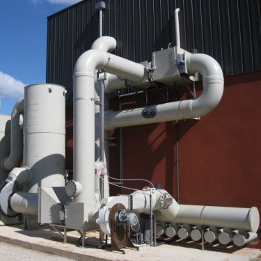 The gas scrubbing plants are a gas treatment system. It is used for cleaning the gases that arise in the application of the processes. They operate by methods such as oxidation, neutralization, dissolving.